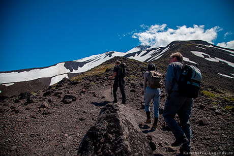 начало восхождения на Авачинский вулкан