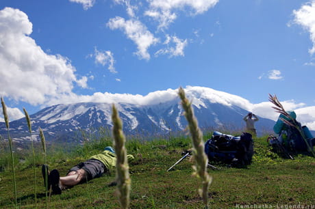 привал группы в походе