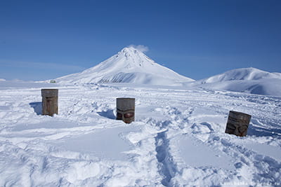вид на Вилючинский вулкан и округу зимой