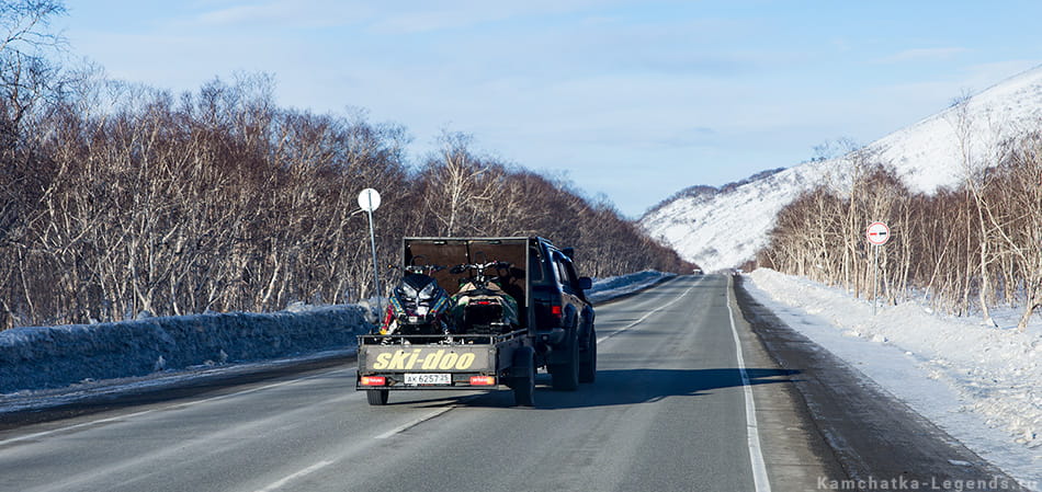 снегоходная экскурсия к вулкану Горелый