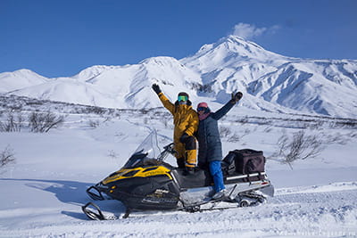 тур на снегоходе на вулкан Горелый