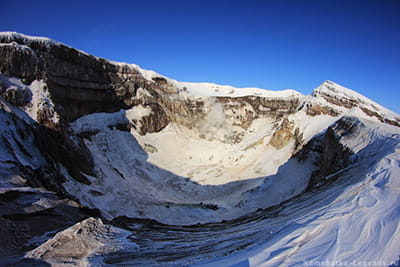 кратеры вулкана Горелый зимой