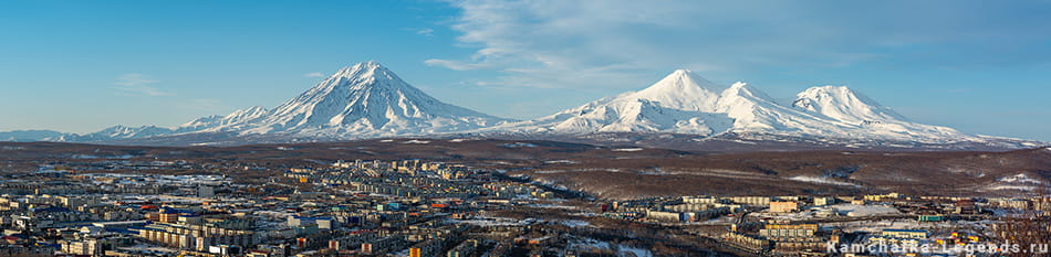 облет Петропавловска-Камчатского на вертолете