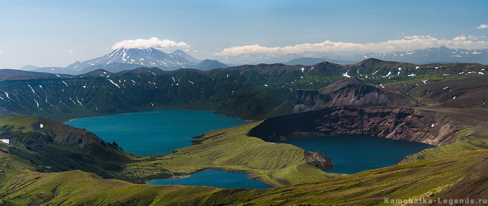 полет над озерам Камчатки